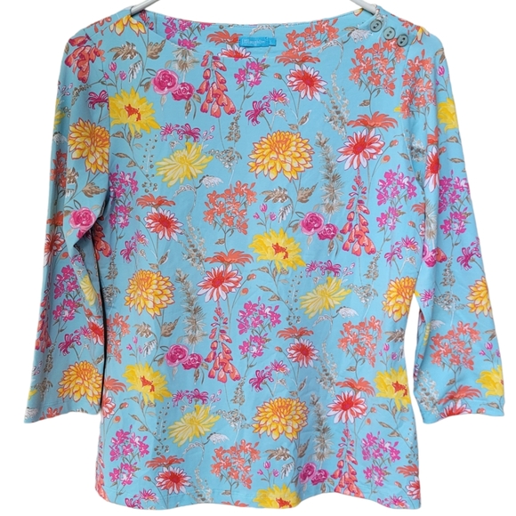 J.McLaughlin Catalina Cloth Floral Boatneck Top Size S NWOT - Picture 1 of 15